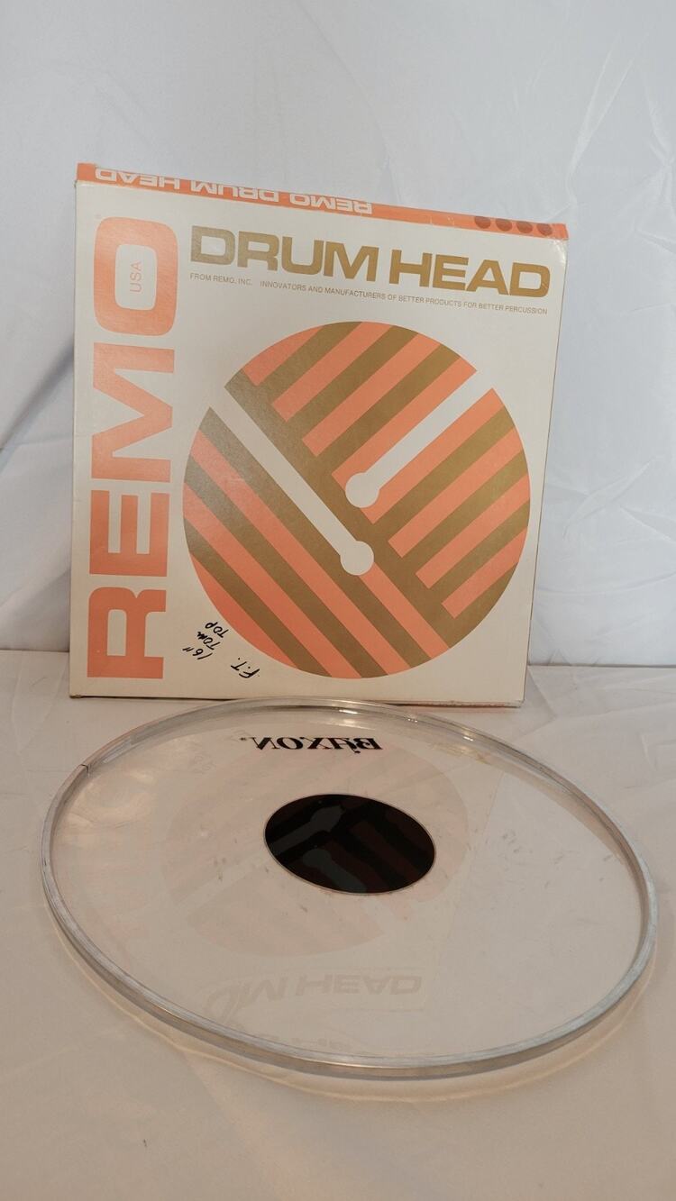 Vintage Remo 16" Tom Drum Head Clear Black Dot Batter Head USA Made w/ Box